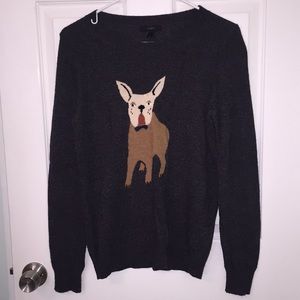 J.Crew Wool-Blend pullover sweater with dog design